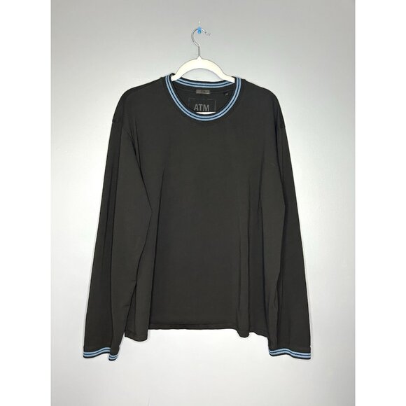 ATM Anthony Thomas Melillo Shirt Mens XXL  2X Tee Black Long Sleeve Casual Soft - Picture 1 of 9